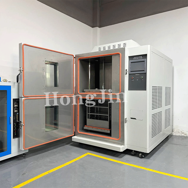 Hongjin Programmable 2 Zone Temperature Heat Cold Impact Testing Machine Battery Thermal Shock Test Chamber