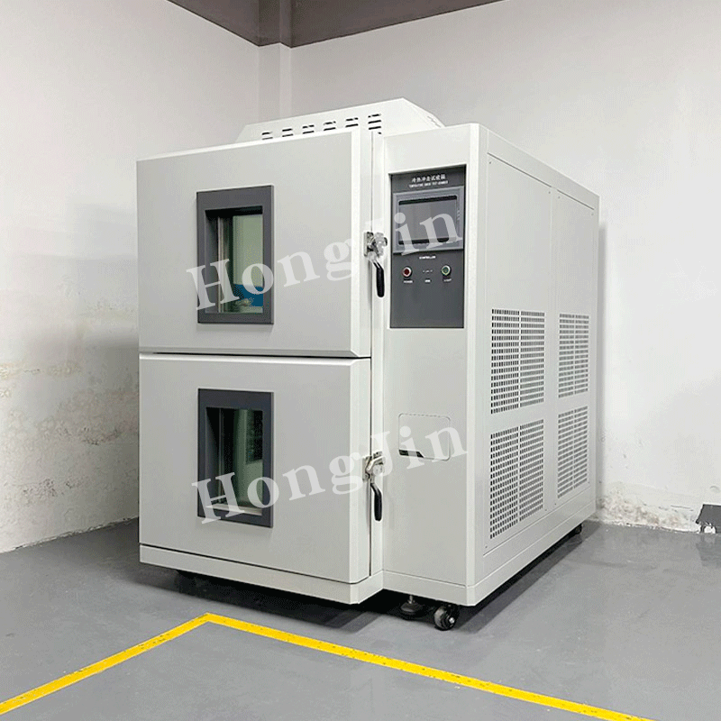 Hongjin Programmable 2 Zone Temperature Heat Cold Impact Testing Machine Battery Thermal Shock Test Chamber