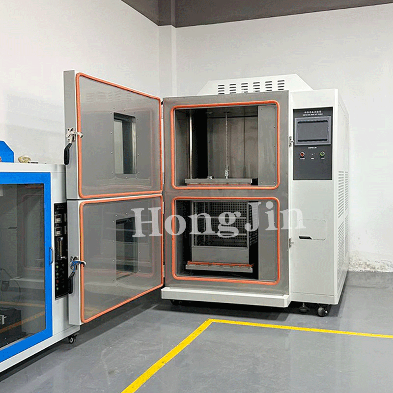 Hongjin Programmable 2 Zone Temperature Heat Cold Impact Testing Machine Battery Thermal Shock Test Chamber